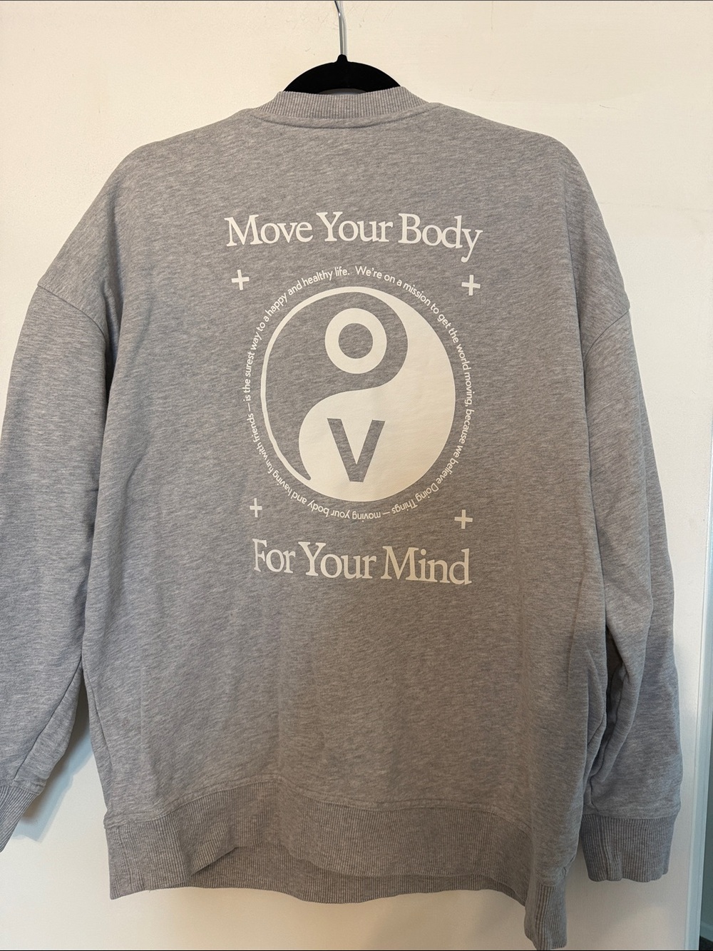 Outdoor Voices Move Your Body Gray Sweatshirt Size Small OV